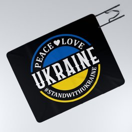 Peace Love Ukraine Picnic Blanket