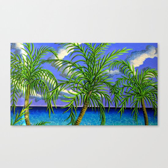 palms and sea Canvas Print