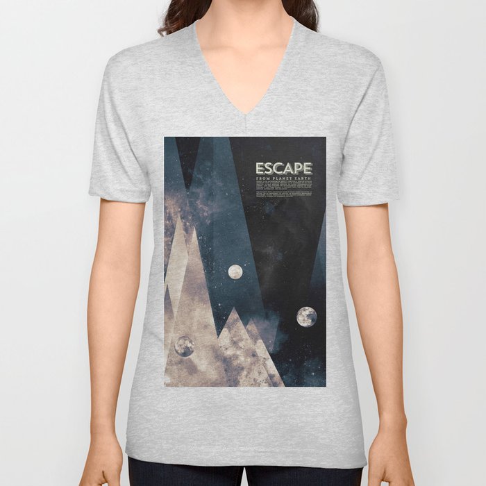 Escape, from planet earth V Neck T Shirt