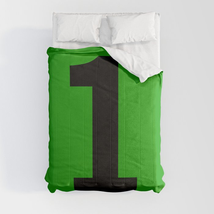 Number 1 (Black & Green) Comforter