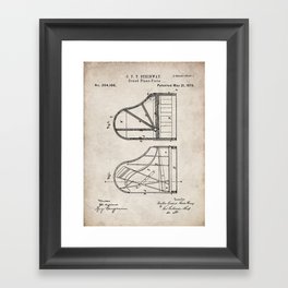 Steinway Grand Piano Patent - Piano Player Art - Antique Framed Art Print