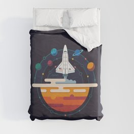 Space Shuttle & Solar System Duvet Cover