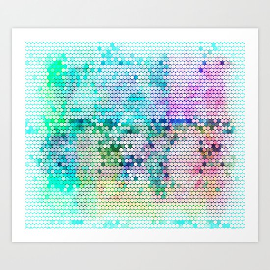 Fancy dots colorful abstract modern pattern Art Print