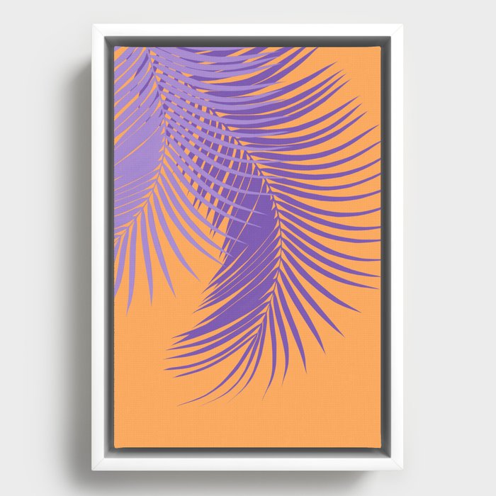 Palm Leaves Purple Orange Vibes #1 #tropical #decor #art #society6 Framed Canvas
