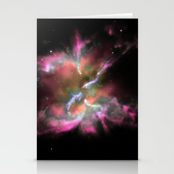 Coral Hot Pink Planetary Nebula Stationery Cards