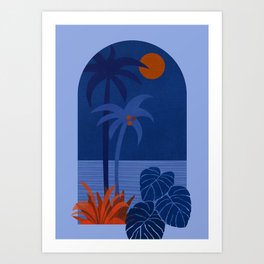 Bon Voyage My Darling - Tropical Landscape Art Print