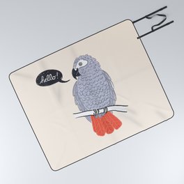 African Grey Parrot Picnic Blanket