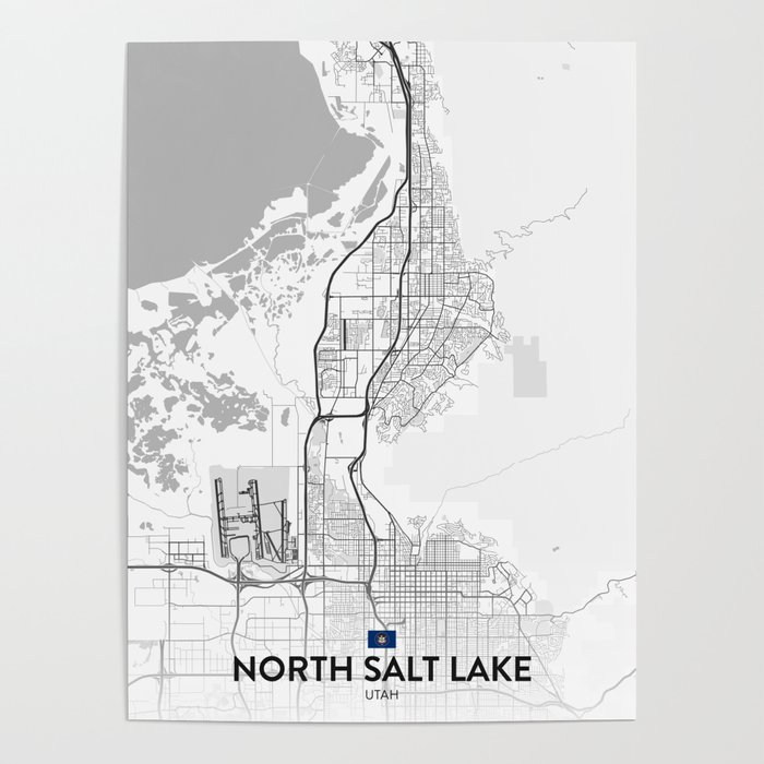 North Salt Lake, Utah, United States - Light City Map Poster