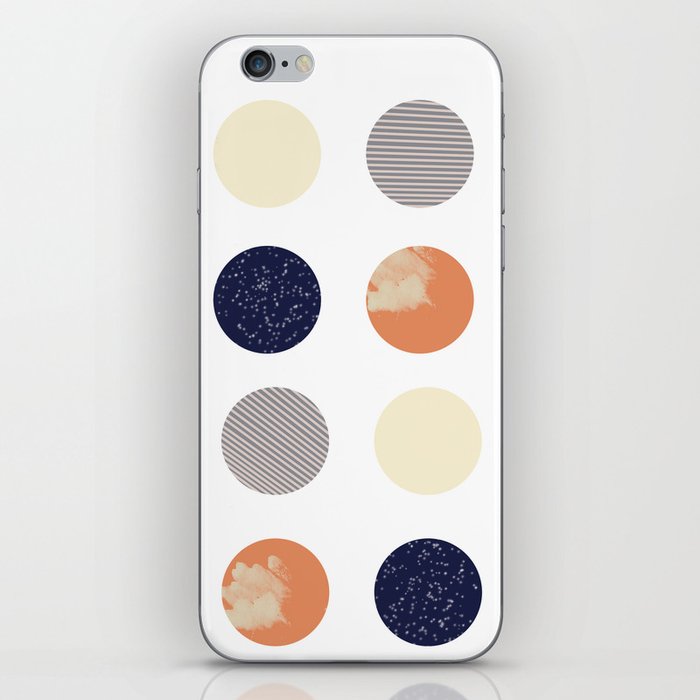 Modern dots, cloud polka, orange print Art Print iPhone Skin