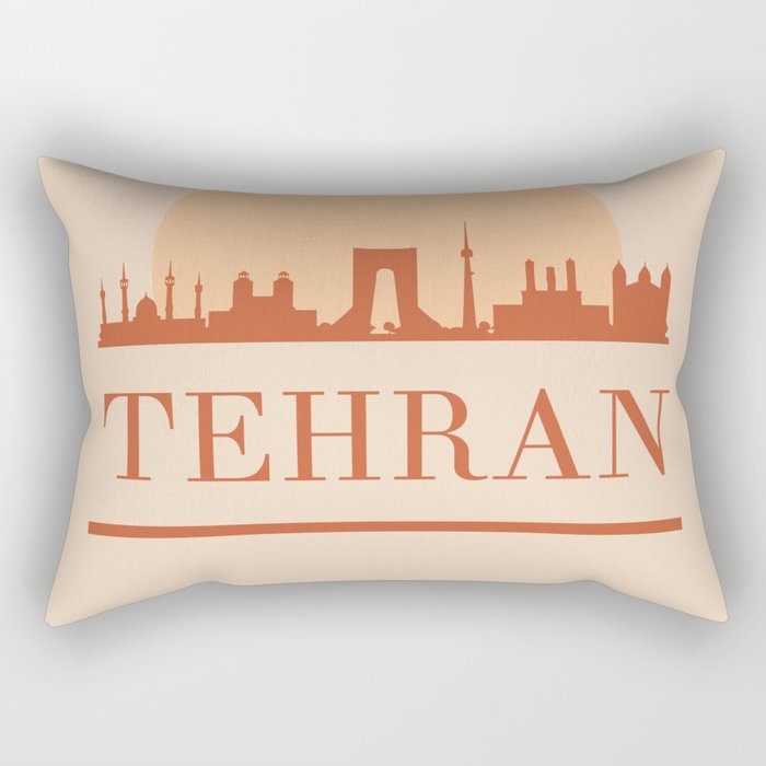 TEHRAN IRAN CITY SKYLINE EARTH TONES Rectangular Pillow
