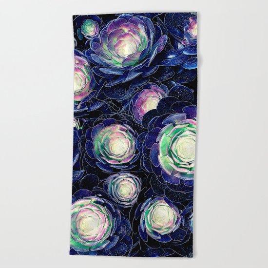 Plant Life At Night Beach Towel