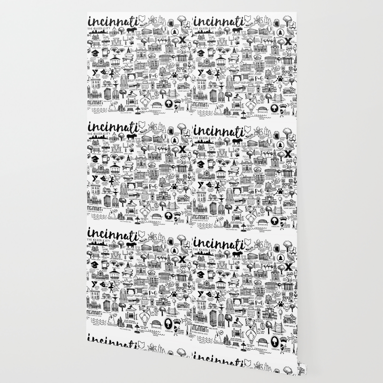Cincinnati Ohio Map Wallpaper By Fiberandgloss Society6