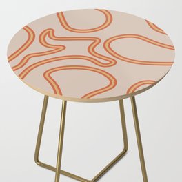 Abstract Mid century modern lines pattern - Orange Side Table