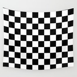 Checkered (Black & White Pattern) Wall Tapestry