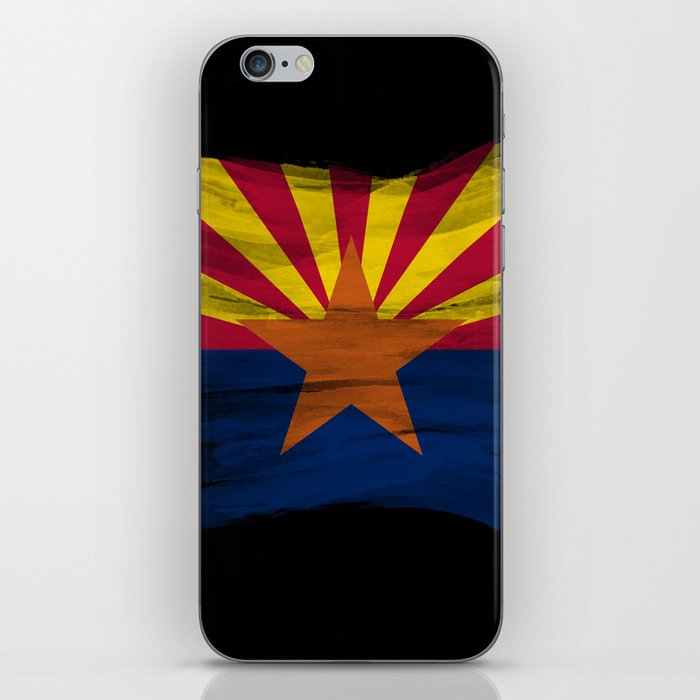 Arizona state flag brush stroke, Arizona flag background iPhone Skin