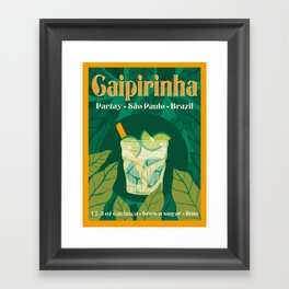 Cairpirinha Vintage Cocktail Design Framed Art Print