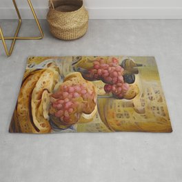 French Wine and English Crumpets Area & Throw Rug