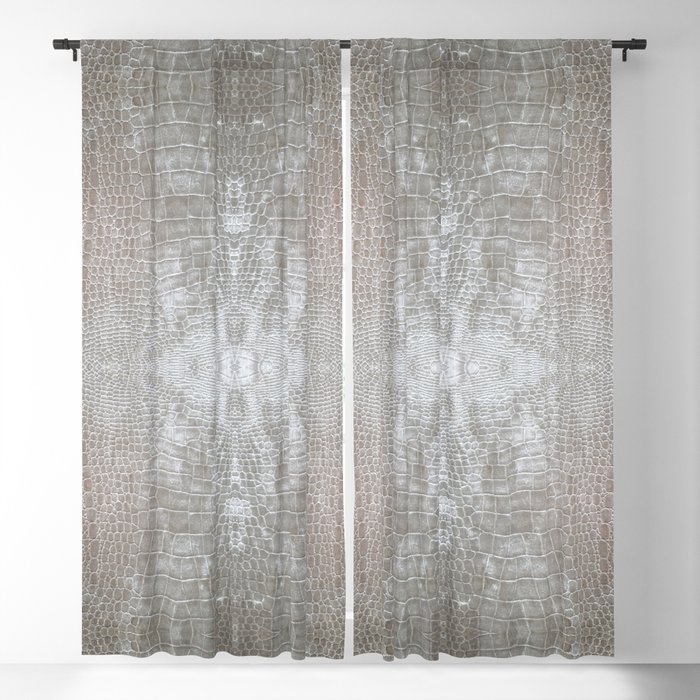 Silver Velvet Snake Pattern Blackout Curtain