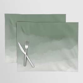 Sage Green Watercolor Ombre (sage green/white) Placemat