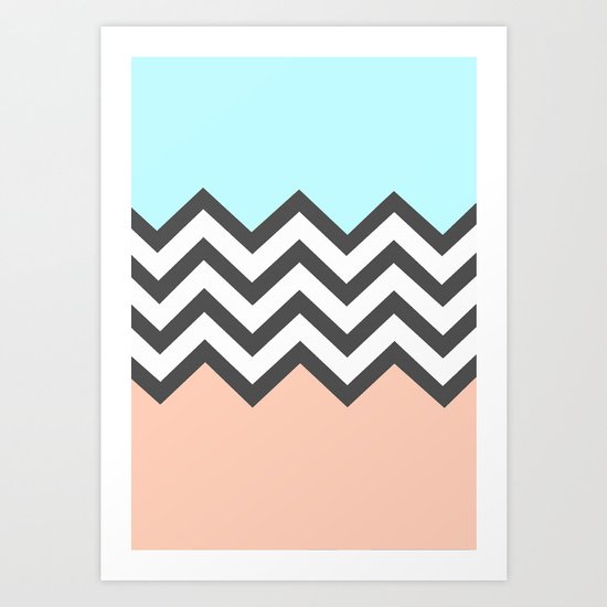 Color Blocked Chevron 4 Art Print