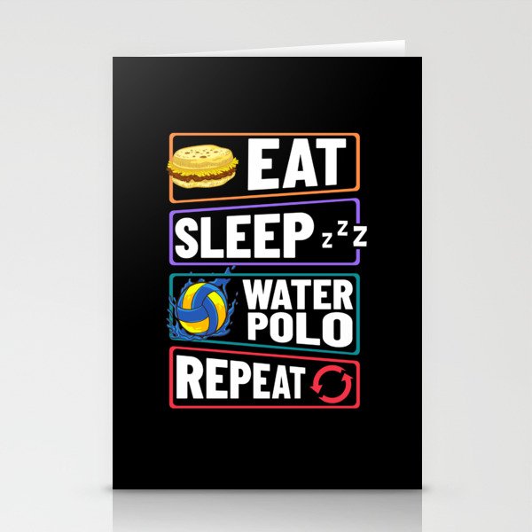 Water Polo Ball Player Cap Goal Game Stationery Cards