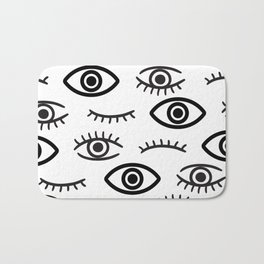 Evil Eye Bath Mat | Evileye, Repeatingpattern, Black And White, Nazar, Mystic, Graphicdesign, Maldeojo, Turkish, Digital, Pattern 