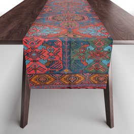 Antique Sumak Persian Kilim Rug - Bold, Colorful Vintage Traditional Turkish Carpet Print Table Runner
