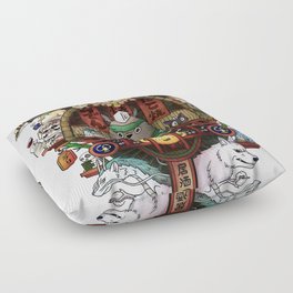 Ghibli Izakaya Print Coloured Floor Pillow