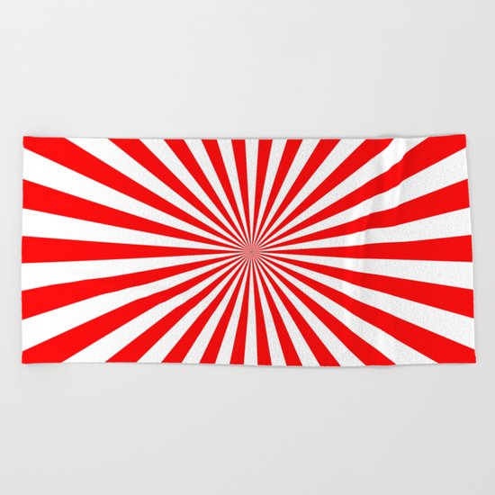 Starburst (Red/White) Beach Towel