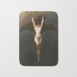 The Bat-Woman, by Albert Joseph Pénot Bath Mat | Oil, Occult, Woman, Bat, Femmefatale, Fantasy, Painting, Romantic, Witch, Nude 
