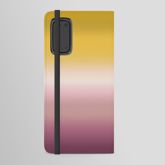 muted pink and yellow ombre gradient Android Wallet Case