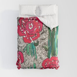 Scarlet Begonias  Comforter