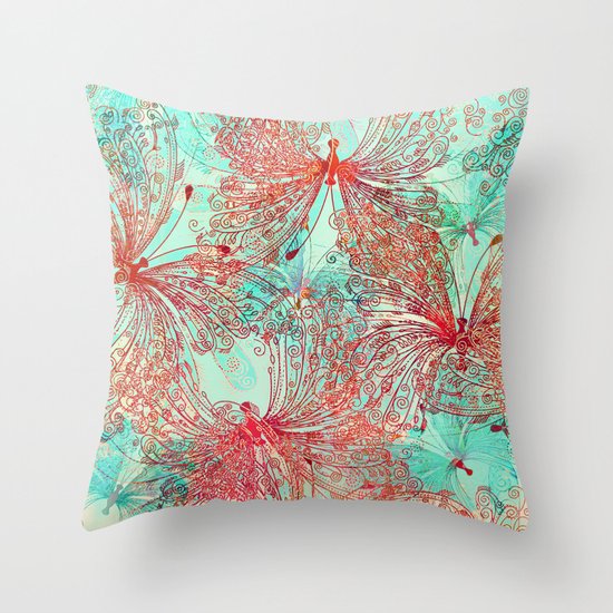 Butterfly Pattern Throw Pillow