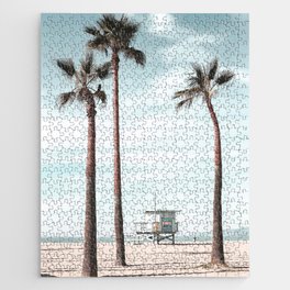 Lifeguard Tower California Beach Palm Trees Jigsaw Puzzle