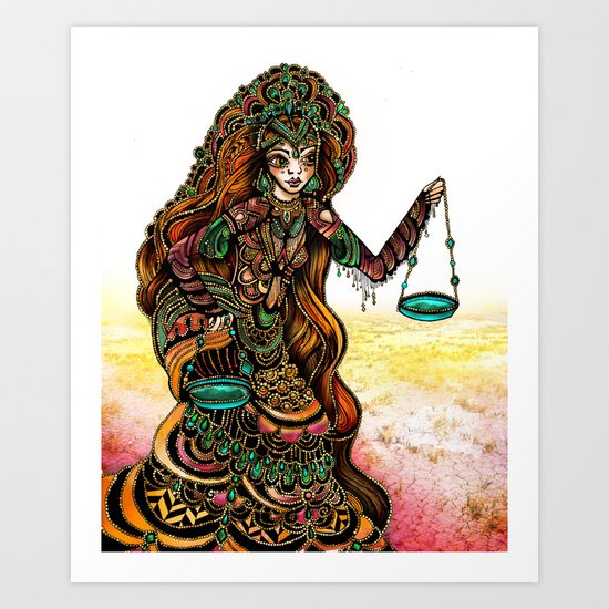 Astrology Illustration Series-Libra Art Print