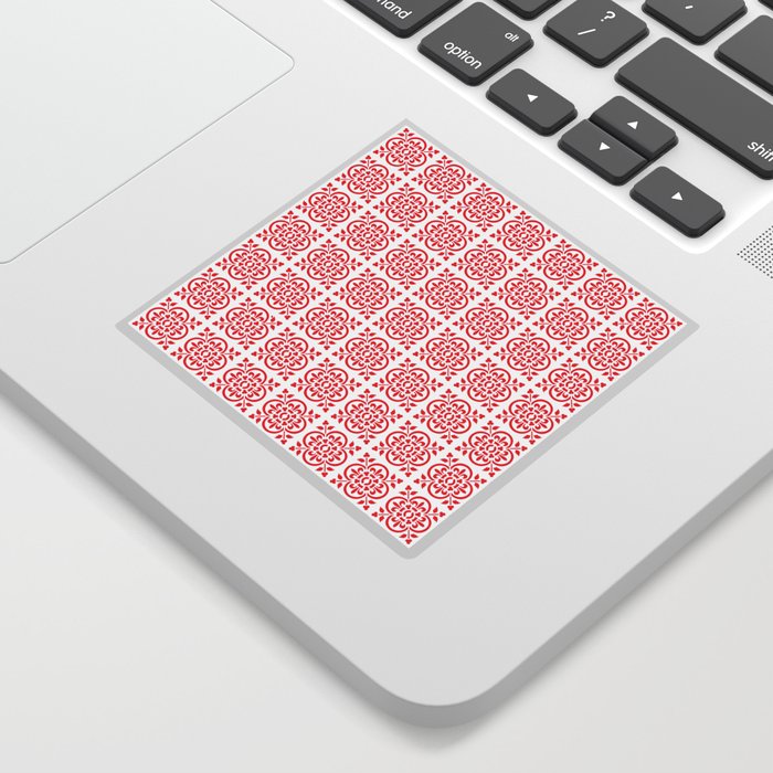 Art Deco Style Repeat Pattern Red Sticker