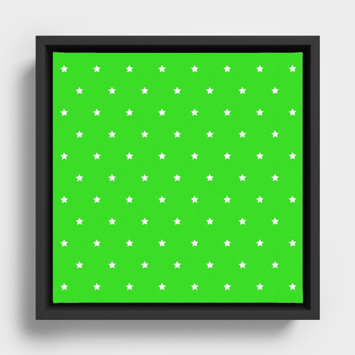 Green Magic Stars Collection Framed Canvas