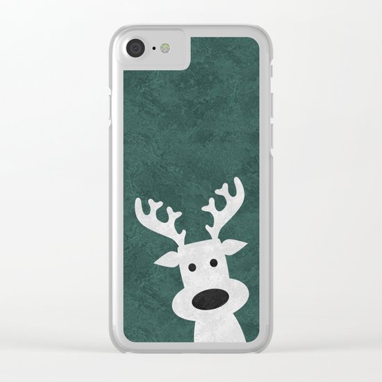 Christmas reindeer marble Clear iPhone Case
