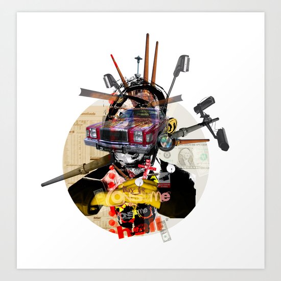 Modern Times - Consume Car (red) Art Print