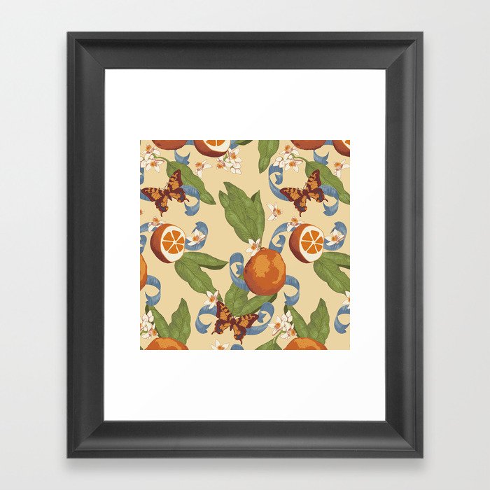 Botanical Oranges Framed Art Print