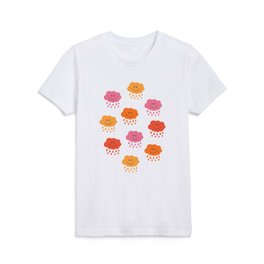 Happy Cloud Pattern, Cute Raining Clouds Kids T Shirt
