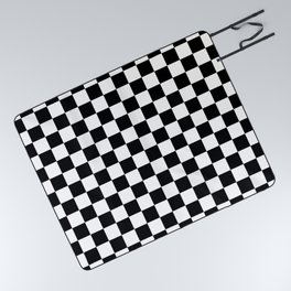 Check Checkered Checkerboard Geometric Black And White Pattern Picnic Blanket