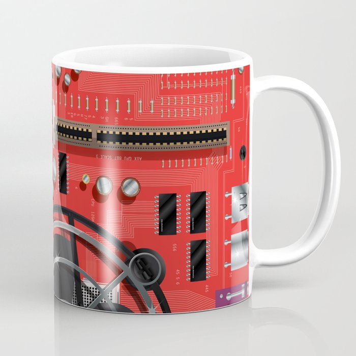 Computer Motherboard Electronics. Coffee Mug