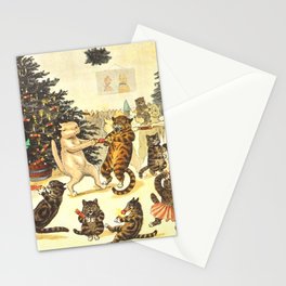 'Christmas Party Cats' by Louis Wain Vintage Cat Art Stationery Card