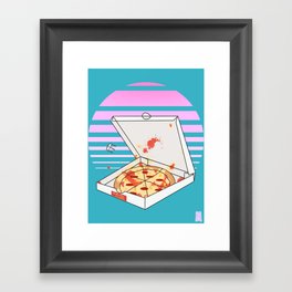 surfer boy pizza. Framed Art Print