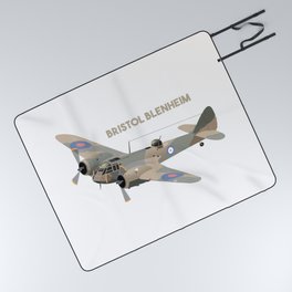 Bristol Blenheim British WW2 Airplane Picnic Blanket