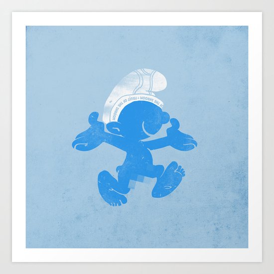 KRAZY BLUE Art Print