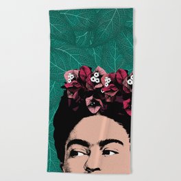 Floral Frida Beach Towel