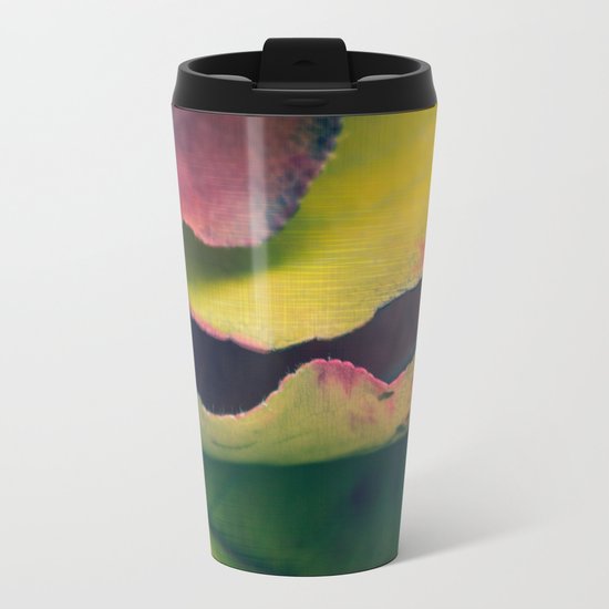 Fall Leaves II - Yellow, Lime Green, Red Purple Travel Mug
