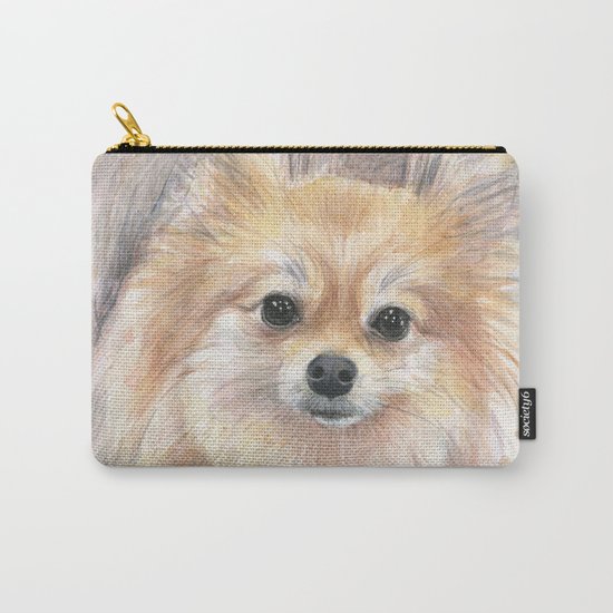 Pomeranian Watercolor Pom Puppy Dog Painting Carry-All Pouch